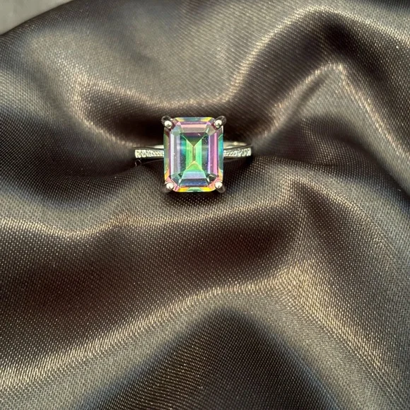 New Mystic Topaz Silver Ring - Size 5 - Picture 2 of 7